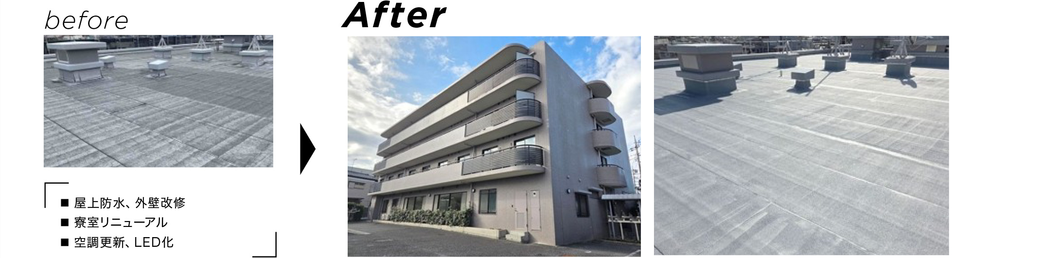 社員寮 屋上防水・外壁改修工事